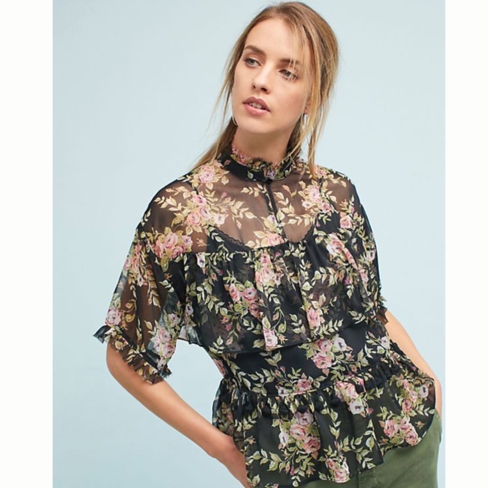 Anthropologie High-Neck Blouse